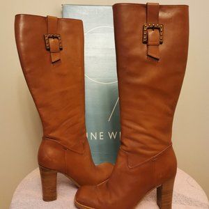 Nine West Brown leather knee-high fashion boots 6.5 M